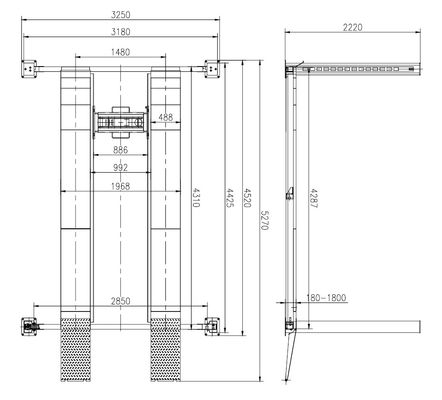 ลิฟท์บรรทุกไฮดรอลิกสำหรับงานหนักสำหรับโรงรถ 380v Four Post Alignment Lift 4T